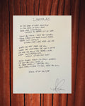 Handwritten Lyrics