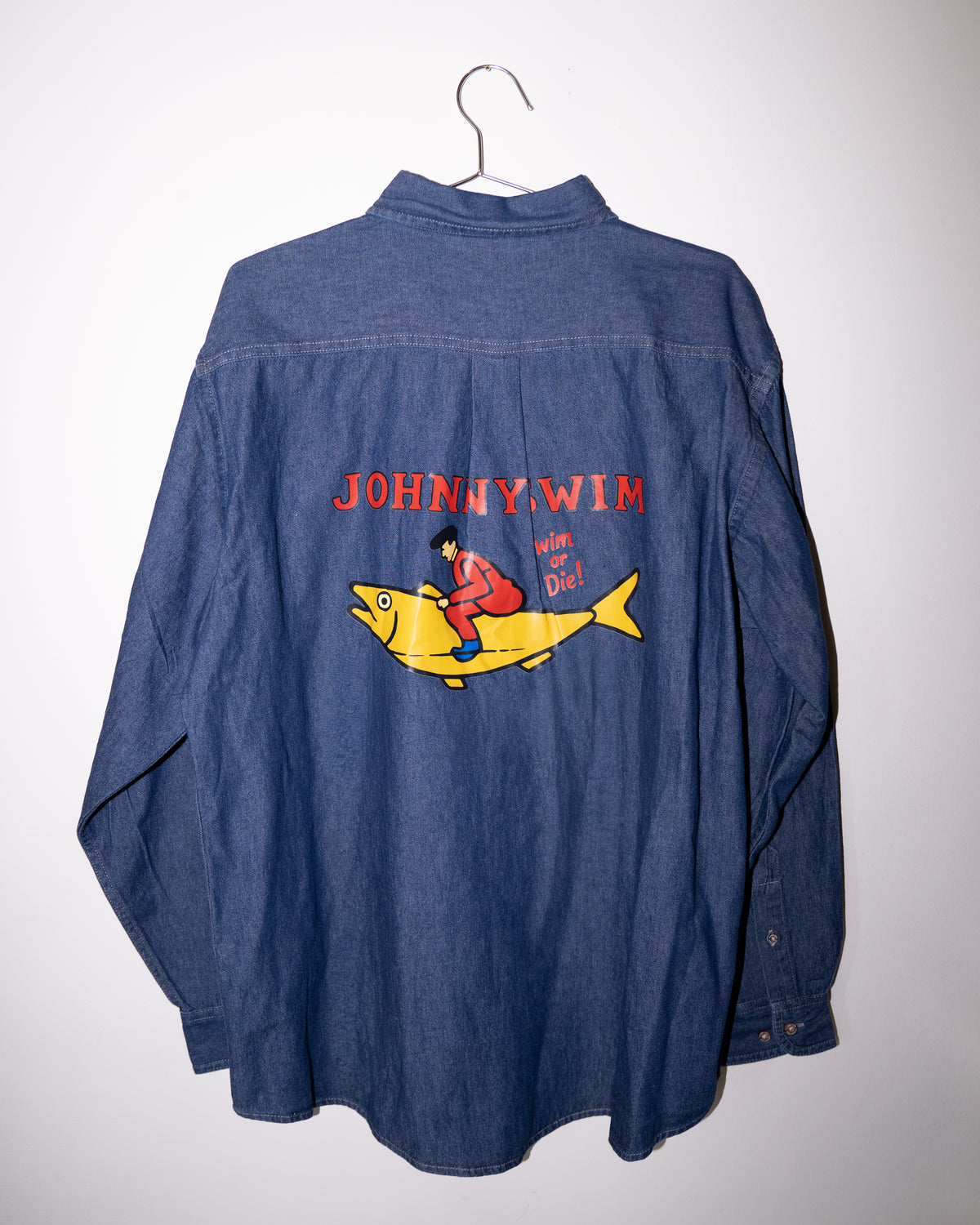 Swim Or Die Denim Button Down
