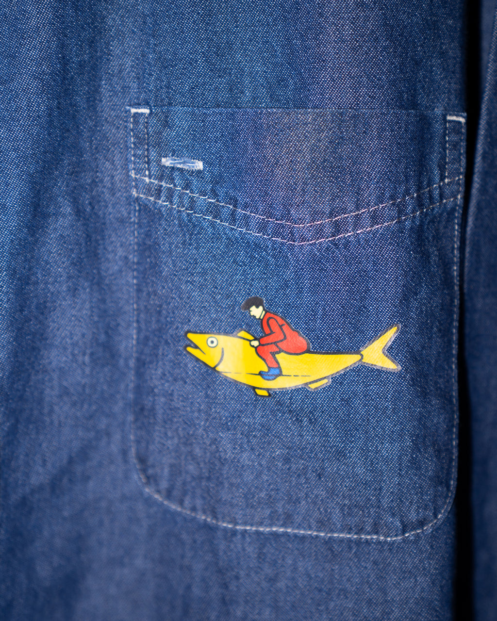 Swim Or Die Denim Button Down