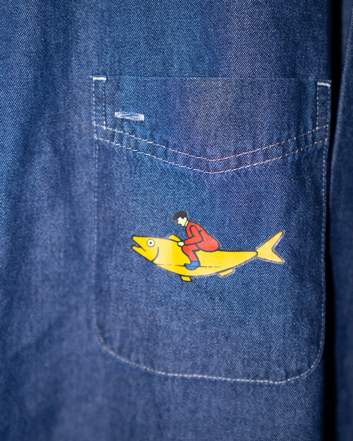Swim Or Die Denim Button Down